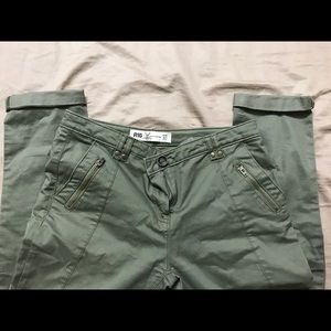 NWOT Olive Green cuffed Capri